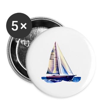 voilier voilier voilier voilier voilier voilier - Lot de 5 grands badges (56 mm) - blanc - Devant