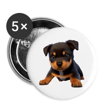 Rottweiler Chien Rottweiler Chiot Chiens Chiot - Lot de 5 grands badges (56 mm) - blanc - Devant