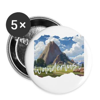 Wandern - Buttons groß 56 mm (5er Pack) - Weiß - Vorne