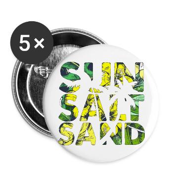 Été surf croatie plage paradis hrvatska party - Lot de 5 grands badges (56 mm) - blanc - Devant