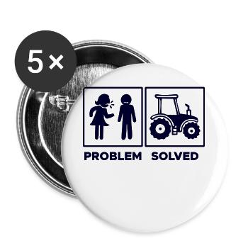 Traktor Statement Landwirt Nutzfahrzeug Biobauer - Buttons groß 56 mm (5er Pack) - Weiß - Vorne