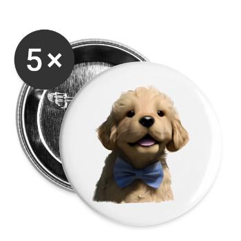 Dog owners Golden Retriever puppy dogs - Buttons large 2.2''/56 mm (5-pack) - white - Front