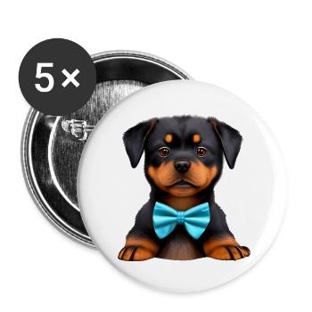 Rottweiler Dog Puppy Rottweiler Puppy Dogs - Buttons large 2.2''/56 mm (5-pack) - white - Front