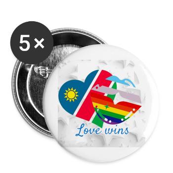 Namibia pride - Buttons large 2.2''/56 mm (5-pack) - white - Front