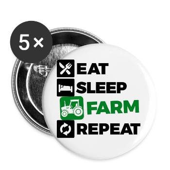 Déclaration sur les tracteurs de véhicules à moteur Agriculture agricole biologique - Lot de 5 grands badges (56 mm) - blanc - Devant