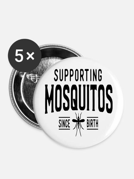 Supporting Mosquitos since Birth - Buttons groß 56 mm (5er Pack) - Weiß