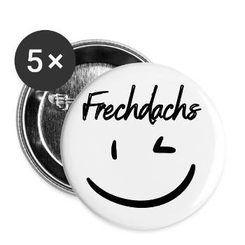Frechdachs schwarz - Buttons groß 56 mm (5er Pack) - Weiß - Vorne