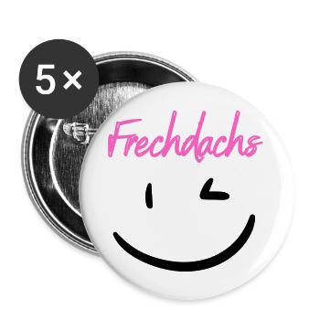 Frechdachs pink - Buttons groß 56 mm (5er Pack) - Weiß - Vorne
