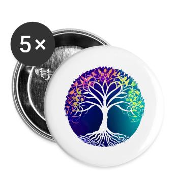 Meditation Tree of Life Tree of Life Yoga - Buttons large 2.2''/56 mm (5-pack) - white - Front