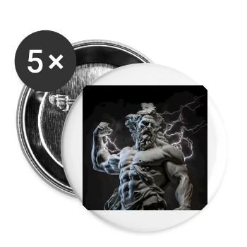 Greek Zeus Sculpture Modern - Buttons large 2.2''/56 mm (5-pack) - white - Front