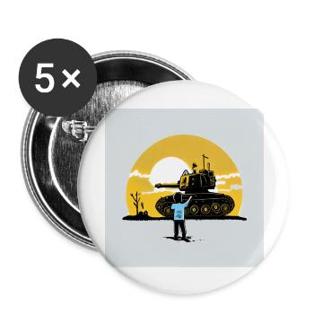 Skybound Tank Warrior - Lot de 5 grands badges (56 mm) - blanc - Devant
