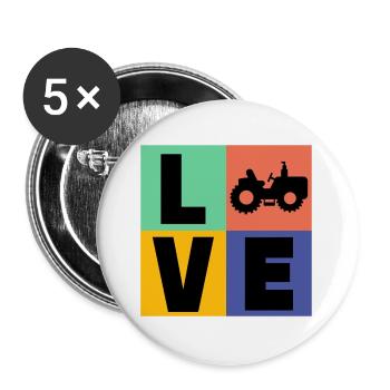 Tractor Saying Agriculture Tractor Organic Farmer - Buttons large 2.2''/56 mm (5-pack) - white - Front
