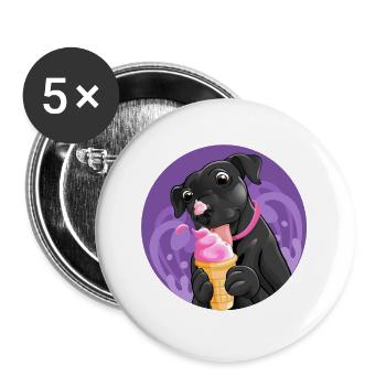 Gourmet puppy pink cream - Buttons large 2.2''/56 mm (5-pack) - white - Front