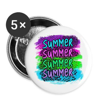 Été surf croatie plage paradis ambiance de fête États-Unis - Lot de 5 grands badges (56 mm) - blanc - Devant