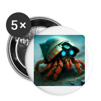 elektronik Tier - Buttons groß 56 mm (5er Pack) - Weiß - Vorne