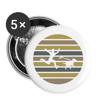 Hund Dog - Buttons groß 56 mm (5er Pack) - Weiß - Vorne