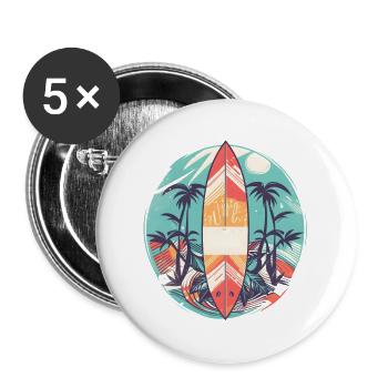 Surfboard - Buttons large 2.2''/56 mm (5-pack) - white - Front