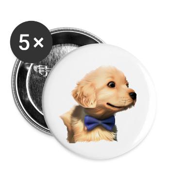 Golden Retriever Dog Owner Dog Puppy - Lot de 5 grands badges (56 mm) - blanc - Devant