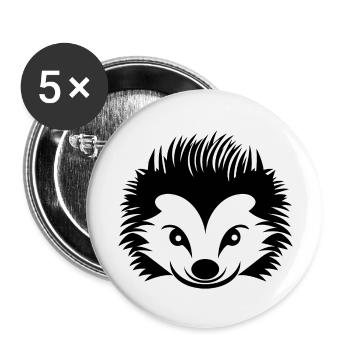 Igel Wald Stachelig Tier - Buttons groß 56 mm (5er Pack) - Weiß - Vorne