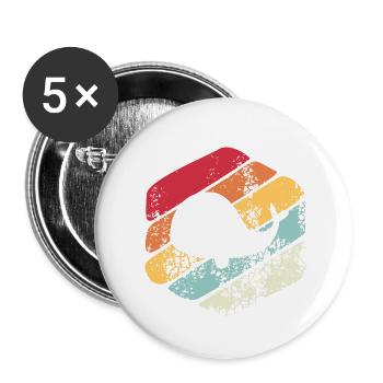 Whale Vintage Gift - Buttons large 2.2''/56 mm (5-pack) - white - Front