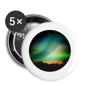Des aurores boréales brillantes comme un souffle dans le ciel - Lot de 5 grands badges (56 mm) - blanc - Devant