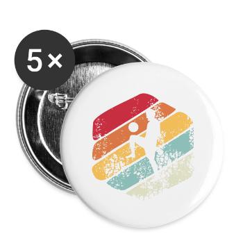 Vintage Geschenk Fußball - Buttons groß 56 mm (5er Pack) - Weiß - Vorne
