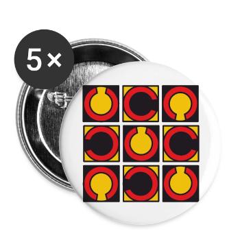 Moda modèle 310523 3 ZW - Lot de 5 grands badges (56 mm) - blanc - Devant