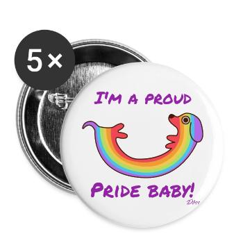 Fierté masculine - Lot de 5 grands badges (56 mm) - blanc - Devant