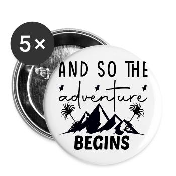 And so the adventure begins - Buttons large 2.2''/56 mm (5-pack) - white - Front