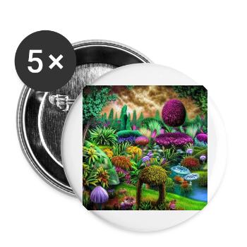 Future Garten - Buttons groß 56 mm (5er Pack) - Weiß - Vorne