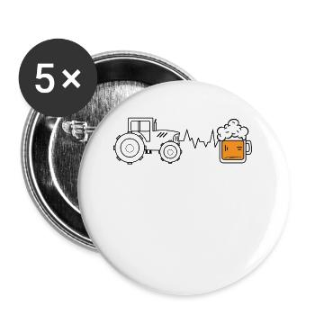 Motor Vehicle Tractor Commercial Vehicle Arable Farming Field - Buttons large 2.2''/56 mm (5-pack) - white - Front
