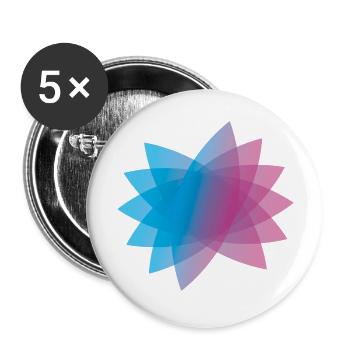 Bineeyo Stern - Buttons groß 56 mm (5er Pack) - Weiß - Vorne