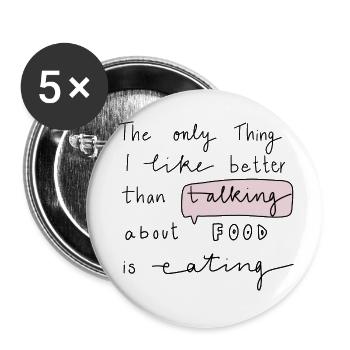 Food Talk - Buttons groß 56 mm (5er Pack) - Weiß - Vorne