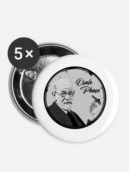 Orale Phase - Buttons groß 56 mm (5er Pack) - Weiß
