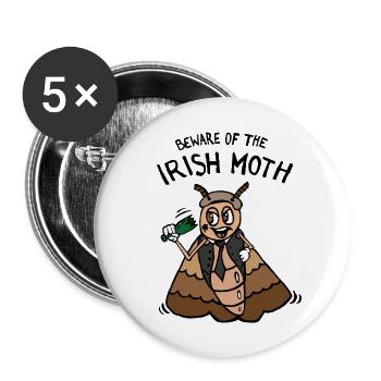 Méfiez-vous de l’Irish Moth / Mob - Lot de 5 grands badges (56 mm) - blanc - Devant
