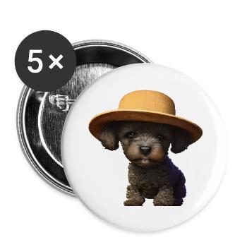 Poodle Puppy Dog Owner Poodle Puppy Dog Love - Buttons large 2.2''/56 mm (5-pack) - white - Front