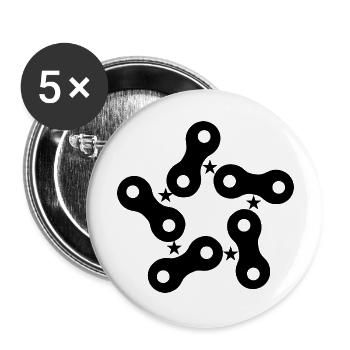 Triathlon Natation Bike Run Marathon - Lot de 5 grands badges (56 mm) - blanc - Devant