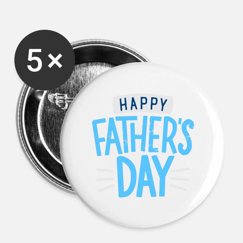 Happy father's day - Buttons large 2.2''/56 mm (5-pack) - white