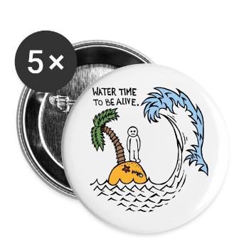 Le temps de l’eau pour être en vie - Lot de 5 grands badges (56 mm) - blanc - Devant