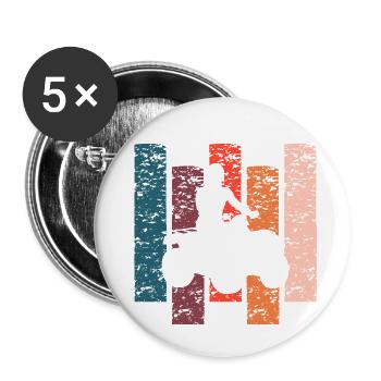Vintage Gift Quad - Buttons large 2.2''/56 mm (5-pack) - white - Front