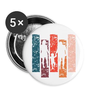 La famille cadeau Vintage - Lot de 5 grands badges (56 mm) - blanc - Devant