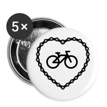 Triathlon Swim Bike Run Marathon - Buttons groß 56 mm (5er Pack) - Weiß - Vorne