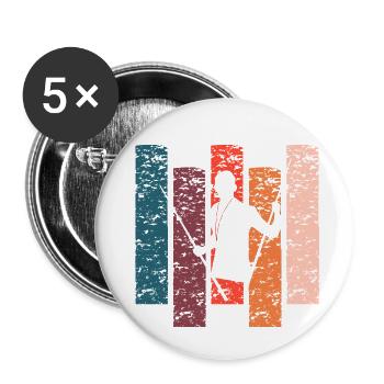 Billardgeschenk Vintage - Buttons groß 56 mm (5er Pack) - Weiß - Vorne