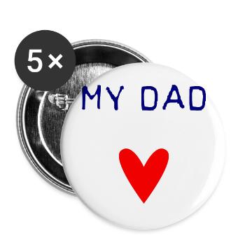 VATERTAG. ALLES GUTE ZUM GEBURTSTAG, PAPA. PAPA. ALLES GUTE ZUM GEBURTSTAG - Buttons groß 56 mm (5er Pack) - Weiß - Vorne