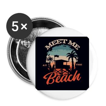 Rencontrez-moi à la plage - Lot de 5 grands badges (56 mm) - blanc - Devant