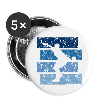 Tennis de table cadeau Vintage - Lot de 5 grands badges (56 mm) - blanc - Devant