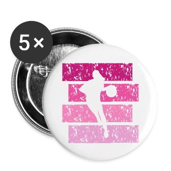 Vintage Geschenk Basketball - Buttons groß 56 mm (5er Pack) - Weiß - Vorne