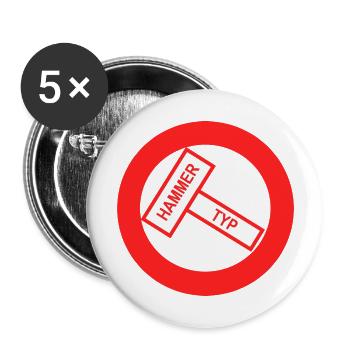 Hammer Type, Wiltsch, suivre, art, heureux, Cool - Lot de 5 grands badges (56 mm) - blanc - Devant