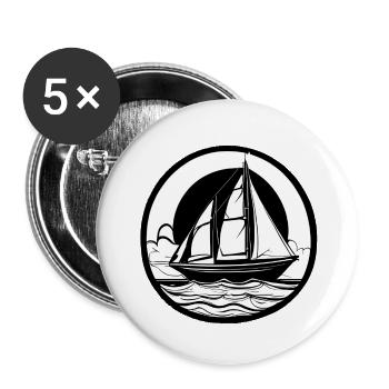 Voile, Voile, Voilier, Marin, Voilier - Lot de 5 grands badges (56 mm) - blanc - Devant