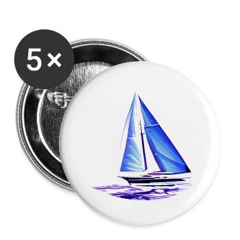 Sailor Sailing Ship Sailing Sailing Sailing Sail: - Lot de 5 grands badges (56 mm) - blanc - Devant